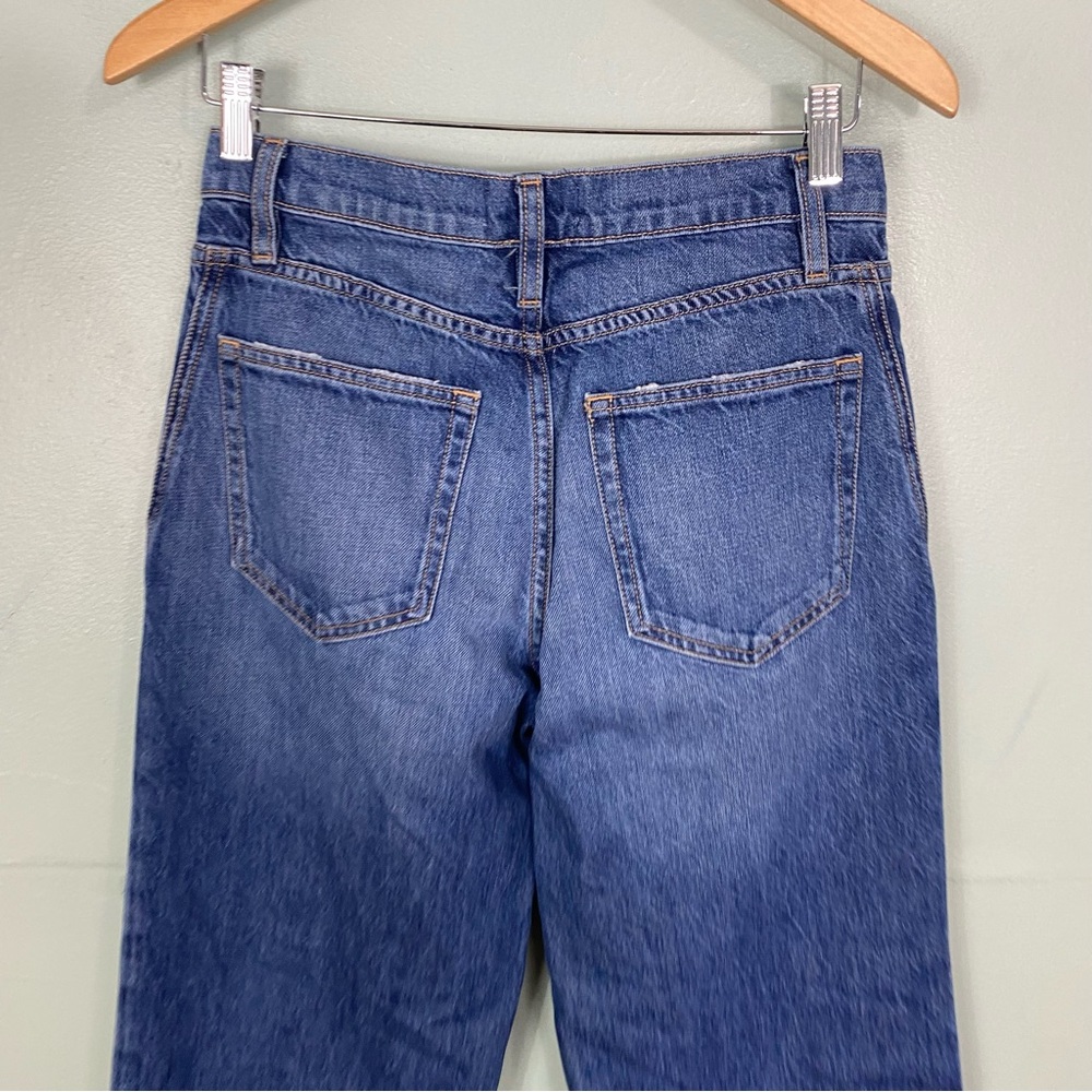 FRAME Beluga Modern Chew Distressed Wide Cropped Denim Jeans Size 26 - Picture 6 of 6